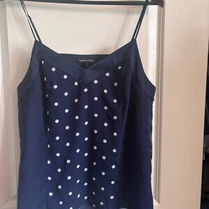 Banana Republic navy and polka dot spaghetti strap